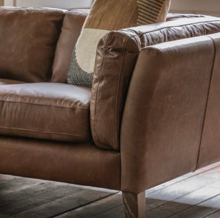 Soft Brown Leather Sofa