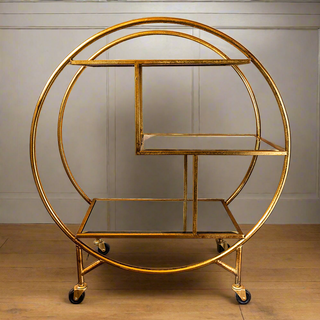 Antique Gold Art Deco Bar Cart