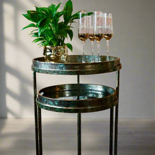 Fern Mirror Tray Nest of Tables