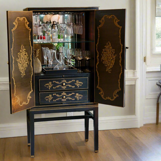 Black and Gold 'Oriental' Drinks Cabinet