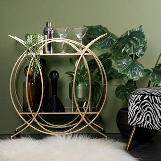 Bar Cart with Glorious Gold Circles