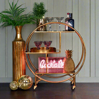 Antique Gold Art Deco Bar Cart
