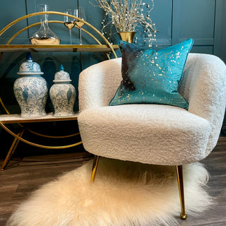 White Lambswool Club Chair