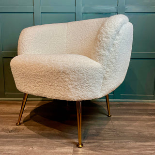 White Lambswool Club Chair