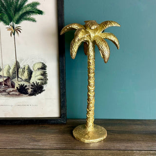 Gold Palm Tree Candle Holder