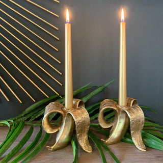 Glimmering Gold Banana Candle Holder