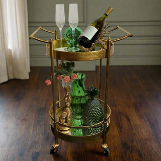 Ultra Glam Gold Bar Trolley Cart