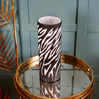 Glass Vase with Zebra Pattern