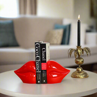 Set of Red Lip Bookends