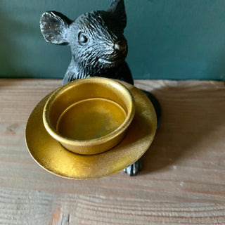 Candle Holders Pair of Black Mice