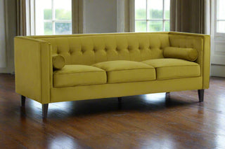 Olive Green Velvet Sofa