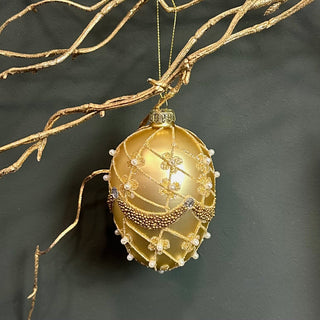 Gold Egg Hanging Decoration - Set of 2