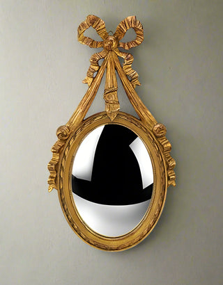 Gold Convex Mirror with Bow