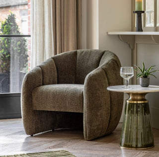Moss Green Textured Tub Chair