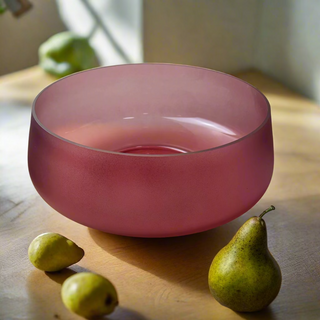 Plum Satin Glass Bowl -Large