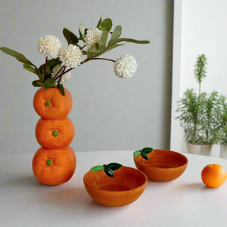 Ceramic Orange Storage Dish -Set of 2