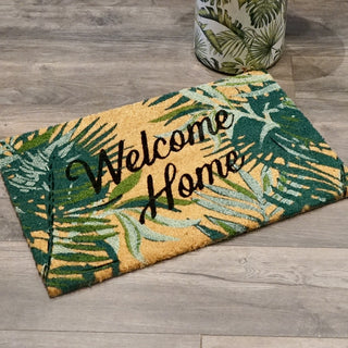 Doormat with Tropical Green Palms