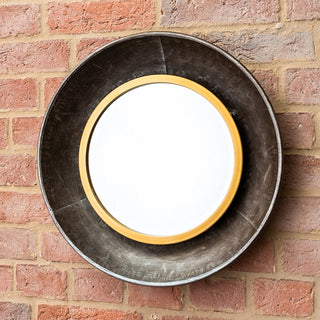 Black and Bronze Round Wall Mirror Medium