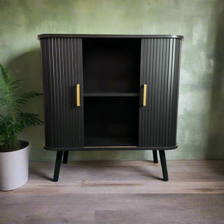 Black Sliding Doors Cabinet