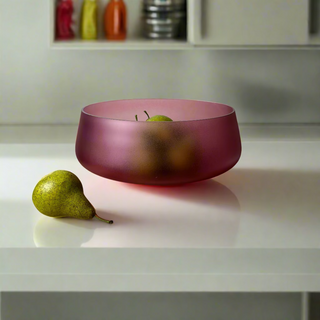Plum Satin Glass Bowl -Large
