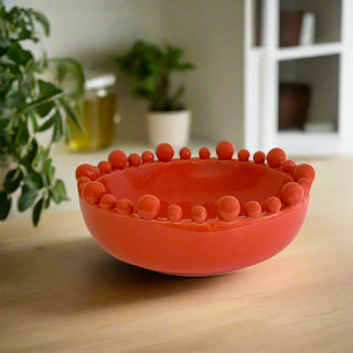 Orange Ceramic Bobble Edge Bowl