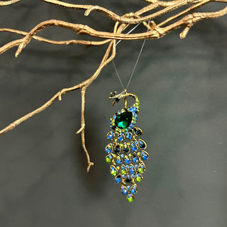 Peacock with jewels hanging decoration