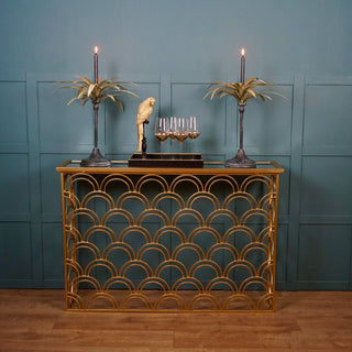 Gold Console Table in Art Deco Style - Delilah