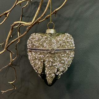 Green Heart hanging Decoration - Set of 2