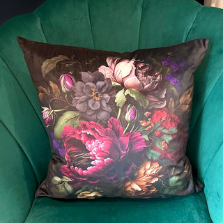 Blooming Bouquet Floral Velvet Cushion (Paul Moneypenny)