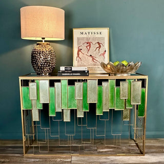 Gold and Green Glamorous Console Table - Florence