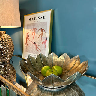 Large Distressed Gold Petal Bowl