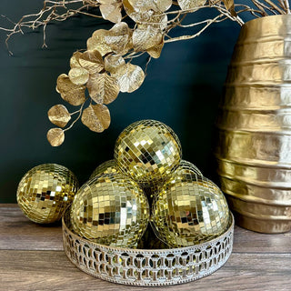 Mini Gold Glitterballs (Set of 2)