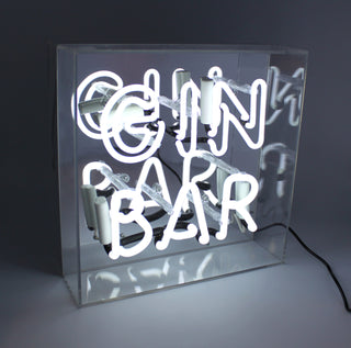 Gin Bar White Neon Sign