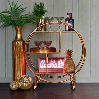 Antique Gold Art Deco Drinks Trolley