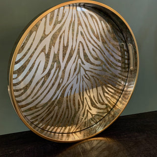 Zebra Print Mirror Tray