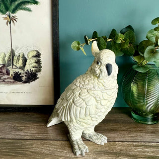 White Cockatoo Storage Jar