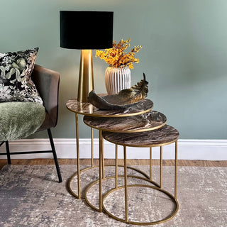 Marble Effect Gold Framed Tables