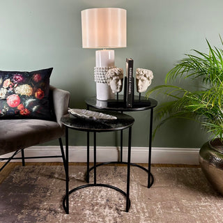 Black Pearl Side Tables Set of Two