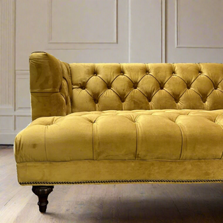 Gold Velvet Studded Couch