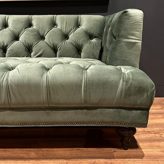 Sage Green Velvet Studded Couch