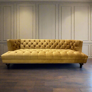 Gold Velvet Studded Couch