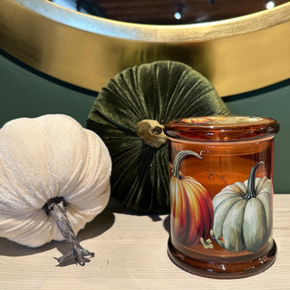 Pumpkin and Ginger Scented Candle in Lidded Glass Holder