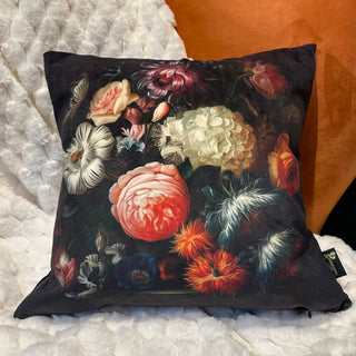 Burnt Orange Florals Velvet Pillow (Paul Moneypenny)