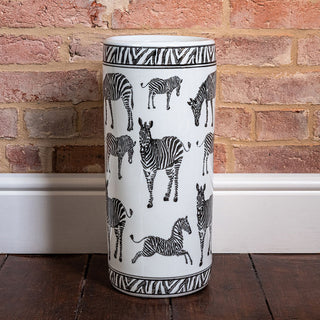 Umbrella Stand with Posing Zebras