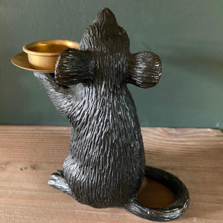 Candle Holders Pair of Black Mice