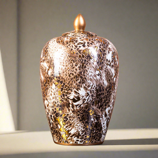 Leopard Print Lidded Jar - Small