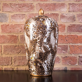 Leopard Print Lidded Jar - Large