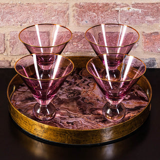 Plum and Gold Marble Effect Tray